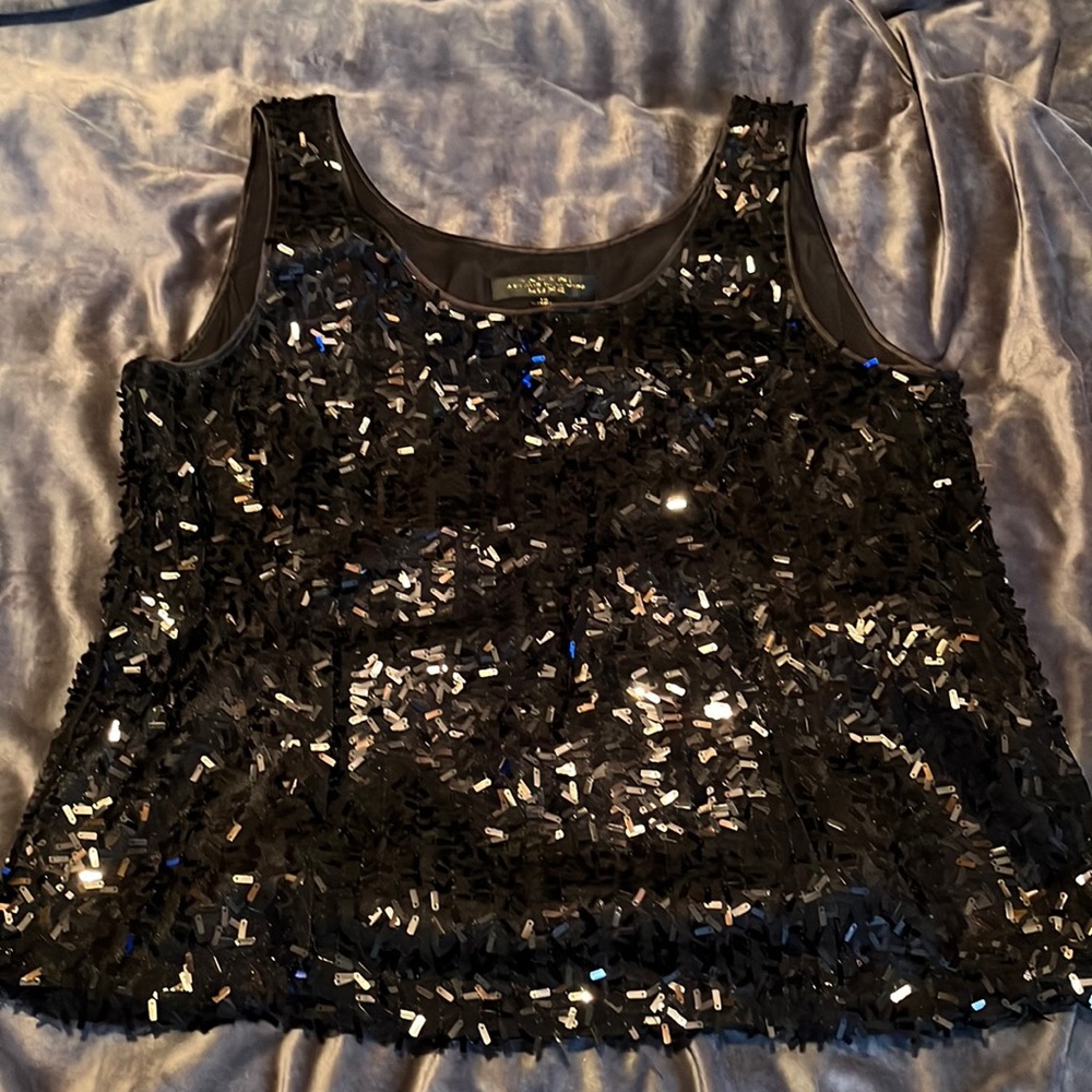 Tahari Sequin Sleeveless Top